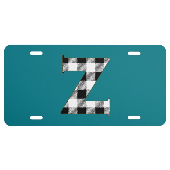 Gingham Check Z License Plate (Front)