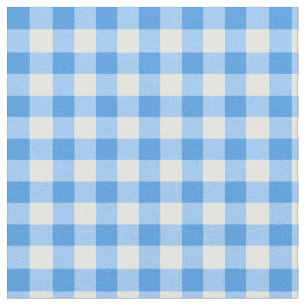 Gingham Checked Pattern   Blue And White Fabric