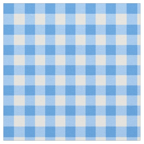 Gingham Checked Pattern  Blue And White Fabric