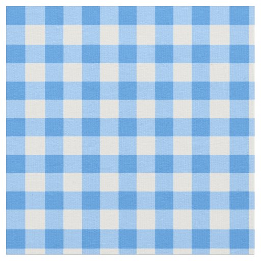 Gingham Checked Pattern | Blue And White Fabric | Zazzle
