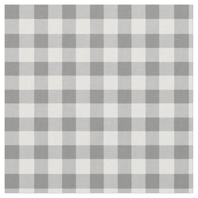 Gingham Checked Pattern | Gray And White Fabric (Close Up)