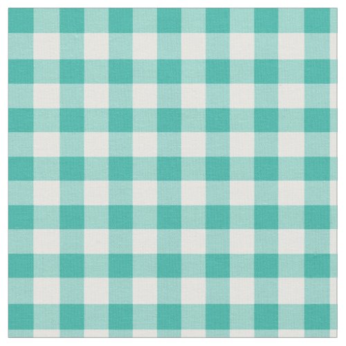 Gingham Checked Pattern  Mint Green And White Fabric