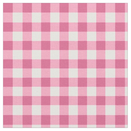 Gingham Checked Pattern  Pink And White Fabric