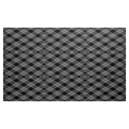 Gingham Checkered Black and Gray Pattern Fabric