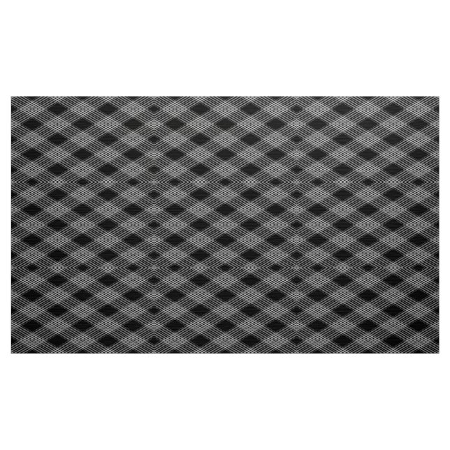 Gingham Checkered Black and Gray Pattern Fabric (Yard)