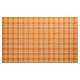 Gingham Checkered Burnt Orange and White Fabric