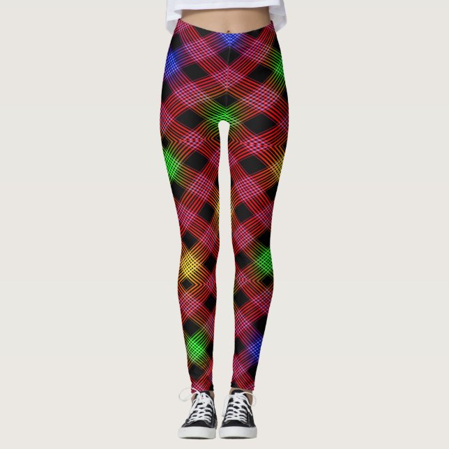 Gingham Checkered Multicolored Leggings (Front)