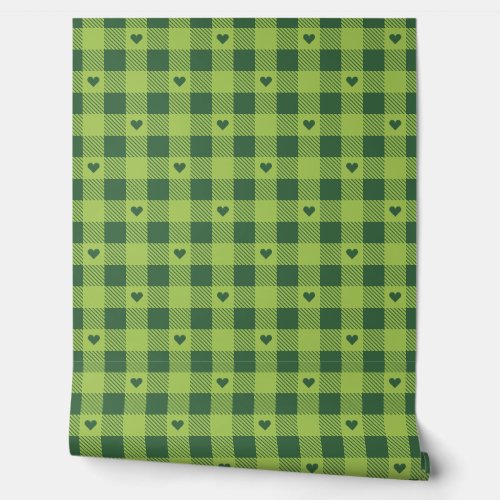 Gingham Checkered Pattern Heart Plaids Wallpaper