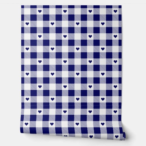 Gingham Checkered Pattern Heart Plaids Wallpaper