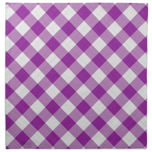 gingham checkered pattern purple and white napkin