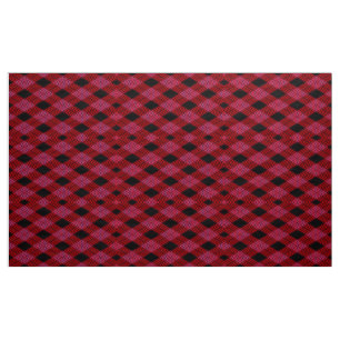 Gingham Checkered Red and Black Pattern Fabric