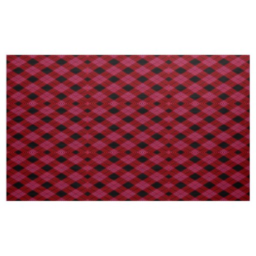 Gingham Checkered Red and Black Pattern Fabric
