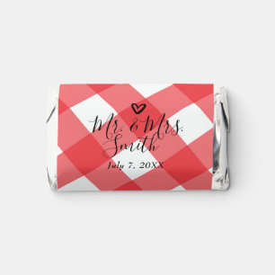 Gingham Checkered Red White Pattern Wedding Hershe Hershey's Miniatures