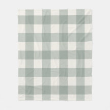 Gingham checks plaid light sage green