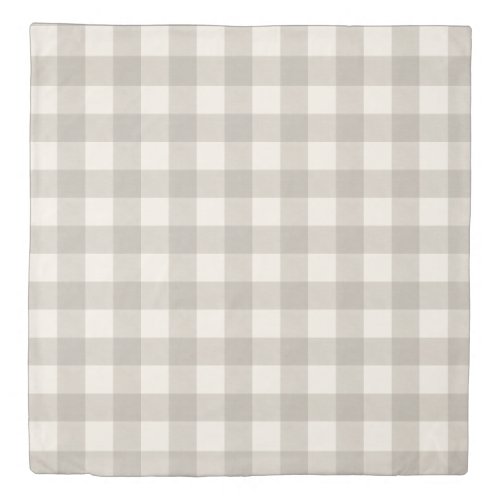 Gingham checks plaid neutral beige duvet cover