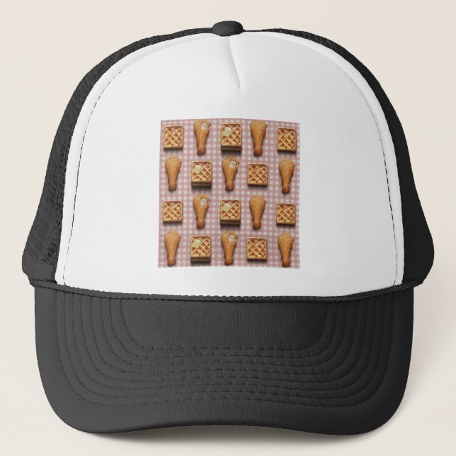 gingham chicken waffles trucker hat (Front)