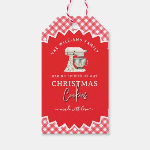 Gingham Christmas Cookies Baked Goods Label