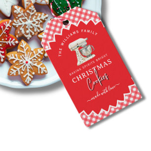 Gingham Christmas Cookies Baked Goods Label