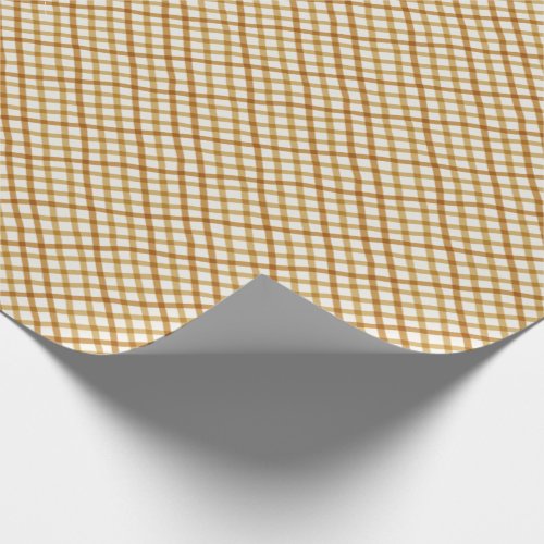Gingham Christmas Wrapping Paper in Gold