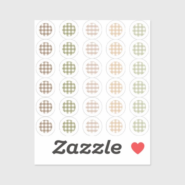 Gingham circles for planner/journals sticker (Sheet)
