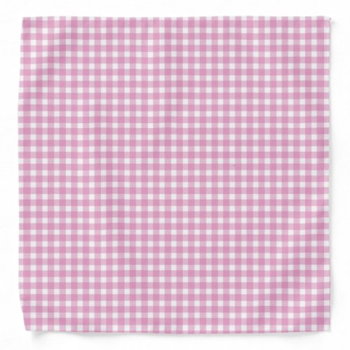 Gingham Classic Pastel Pink Small Plaid Pattern Bandana