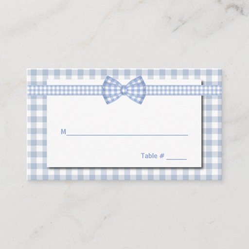 Customizable Gingham Country Chic Wedding Place Card Business Card Template
