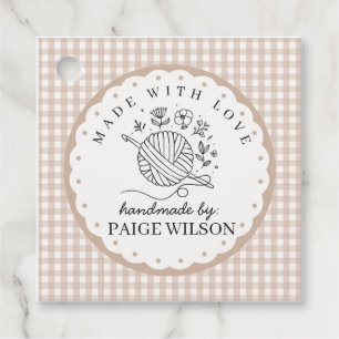 Gingham Crochet Favor Tags