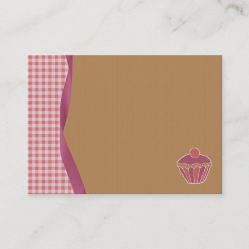 Customizable Gingham Cupcake Business Cards