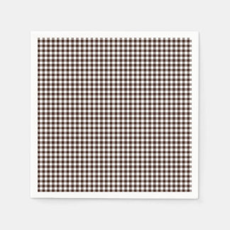 Gingham-Dark Brown-Paper Napkins