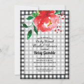 Gingham Derby Rose Bridal Shower Invitations (Front)