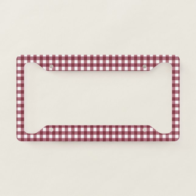 Gingham Design License Plate Frame (Front)
