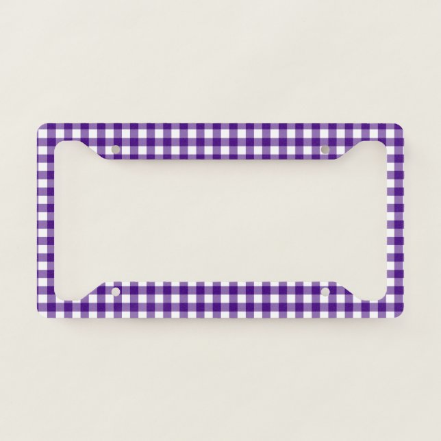 Gingham Design License Plate Frame (Front)