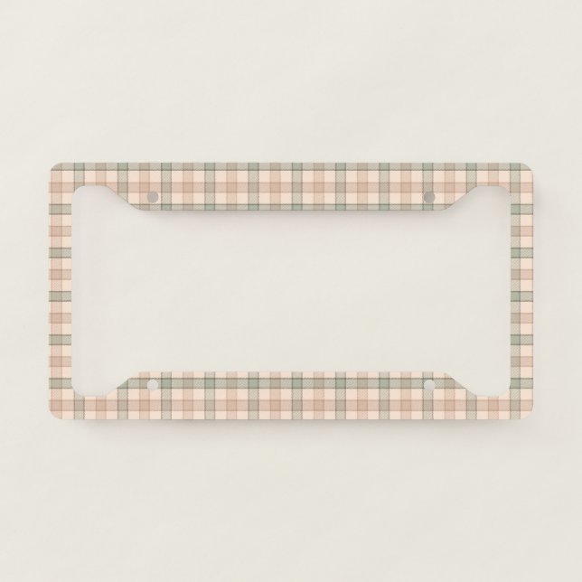 Gingham Design License Plate Frame (Front)