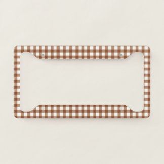 Gingham Design License Plate Frame