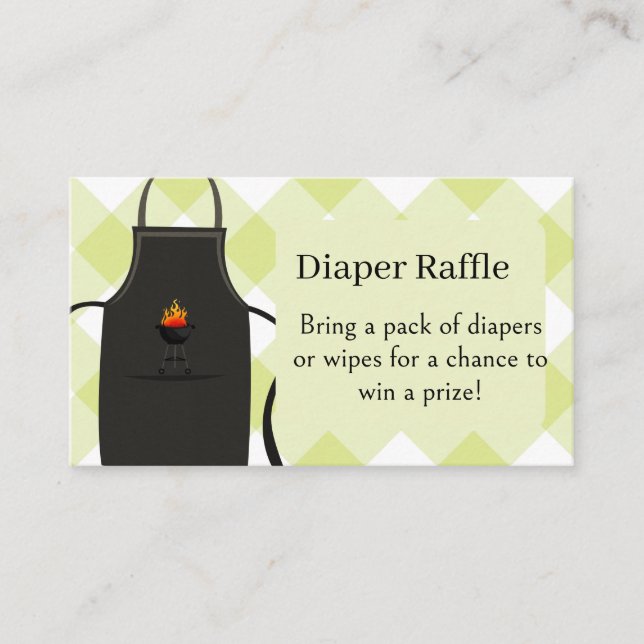 gingham Diapers / wipes raffle Bbq  baby Shower  Enclosure Card (Front)