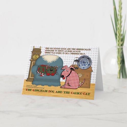Gingham Dog and Calico Cat Holiday Card