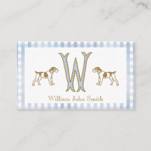Gingham Dog Baby Boy Enclosure Cards