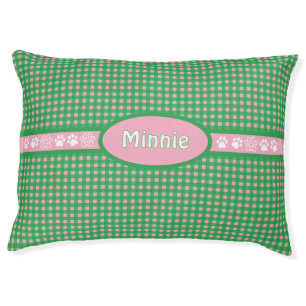 Gingham Dog Bed