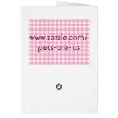gingham dog paw - pink cards (Back)