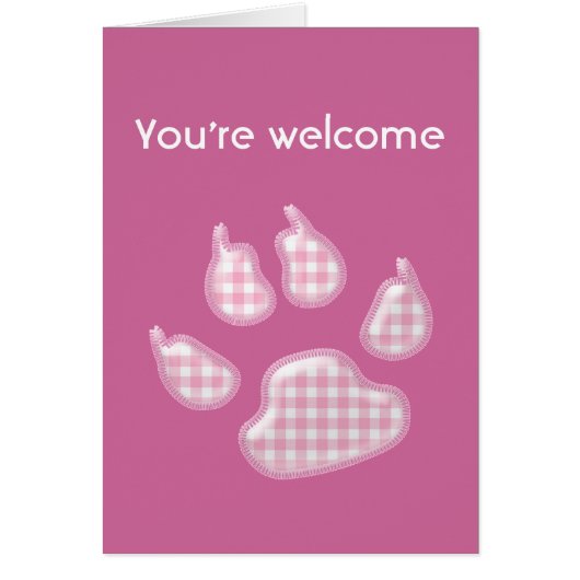 gingham dog paw - pink cards (Front)