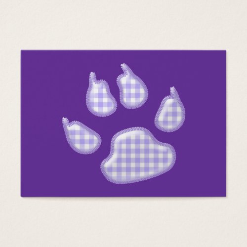 gingham dog paw - purple business card templates