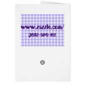 gingham dog paw - purple cards (Back)