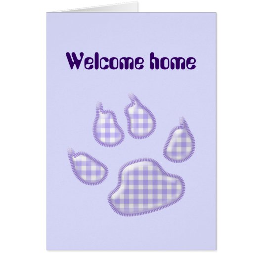 gingham dog paw - purple cards (Front)
