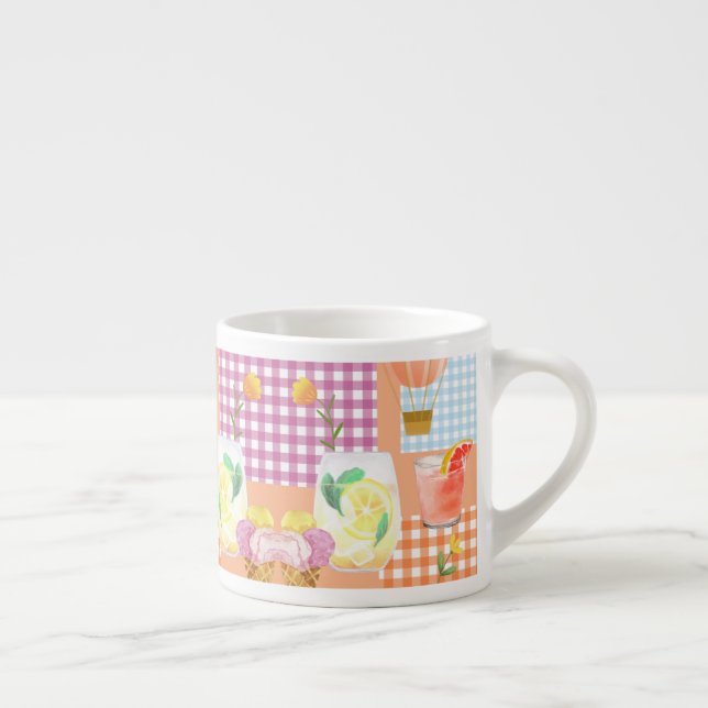 Gingham Dreaming of Summer Espresso Mug (Right)
