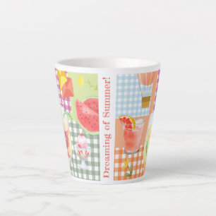 Gingham Dreaming of Summer Latte Latte Mug