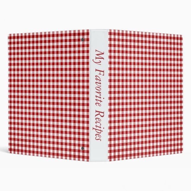 Gingham Dreams Recipe Album 3 Ring Binder (Background)