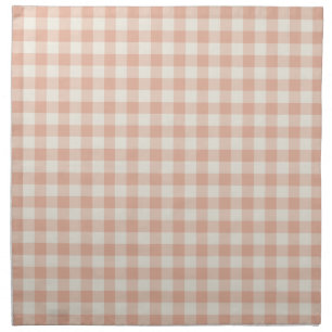 Gingham dusty apricot pink cloth napkin