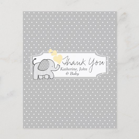 Gingham Elephant Candy Bar Wrapper Favor (Front)