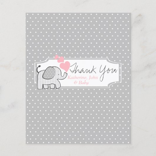 Gingham Elephant Candy Bar Wrapper Favor (Front)