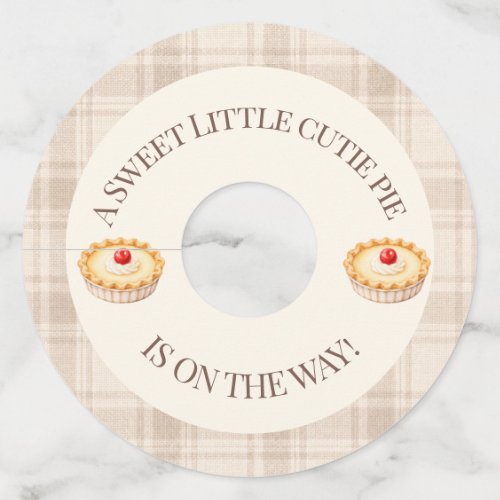 Gingham Fall Little Cutie Pie Cherry Baby Shower  Wine Glass Tag